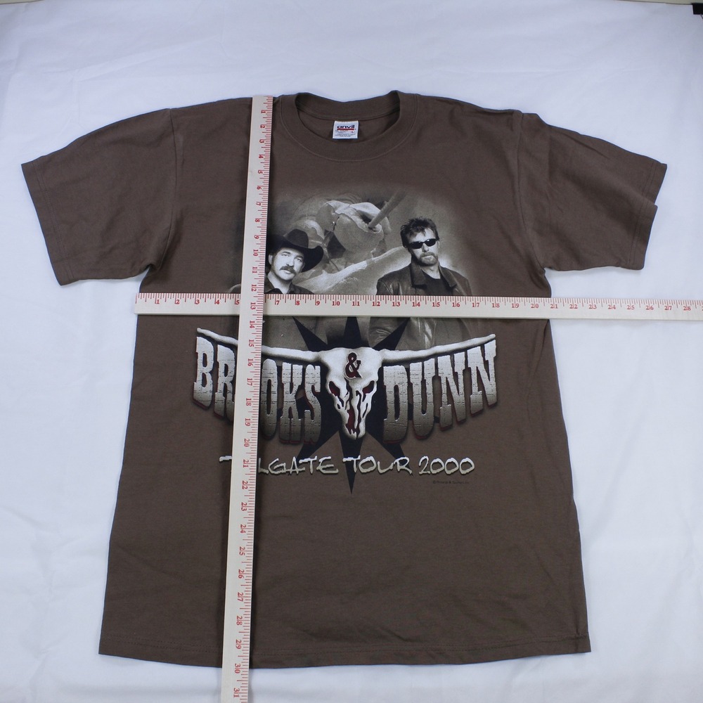 Vintage Brooks & Dunn Tailgate Tour 2000 T-Shirt - Anvil Brand - Size L - Picture 6 of 8